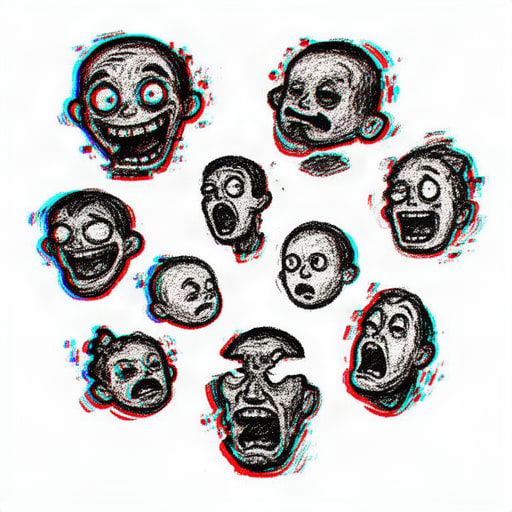 Glitchy Cartoon Heads