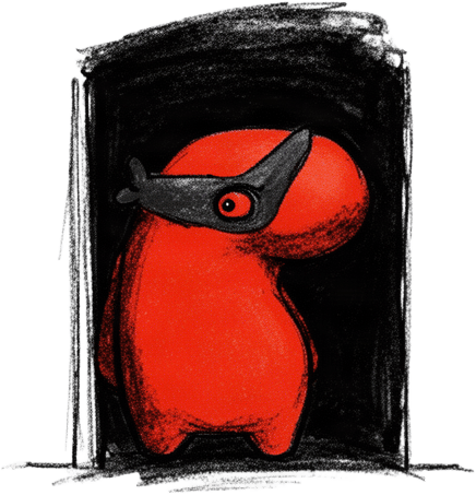 Red Visor Blob Creature