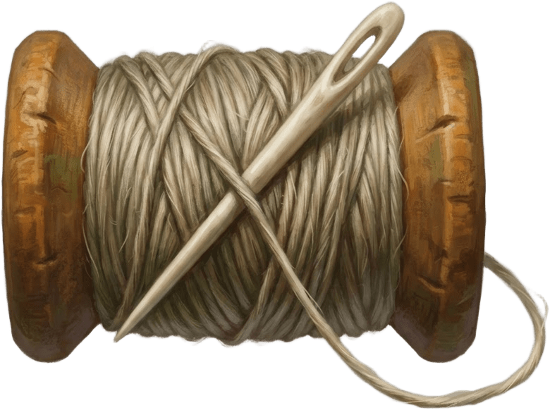 Image: Game inventory icon of a small wooden spool wound