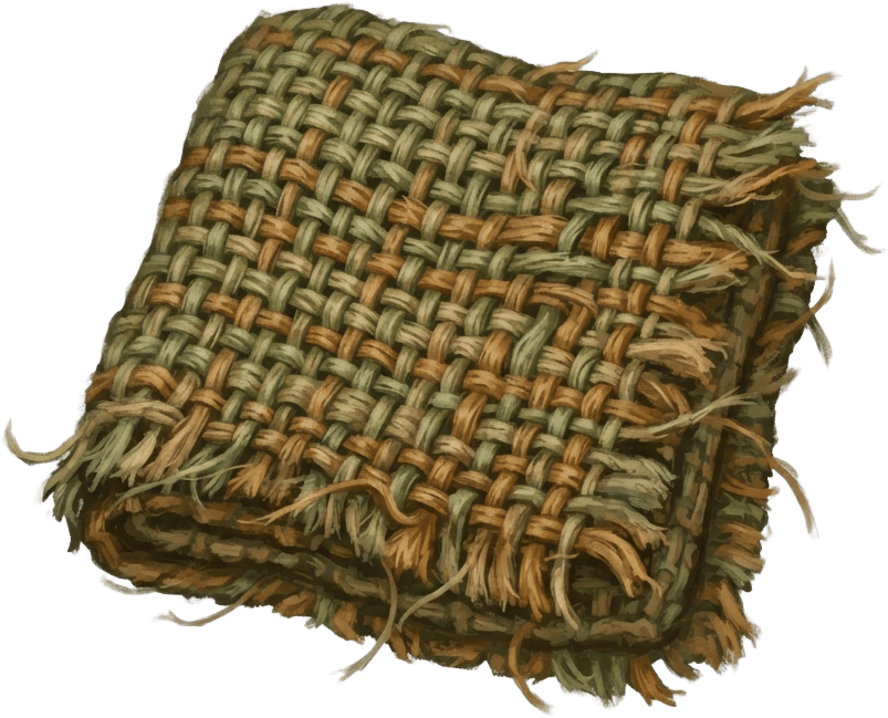 Image: Game inventory icon of a folded square of coarse h