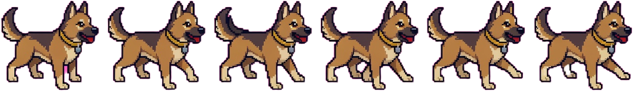 Hund laufen_rechts - 6 Frames 32x32