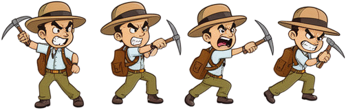 Archaeologist Pickaxe Attack Sprites
