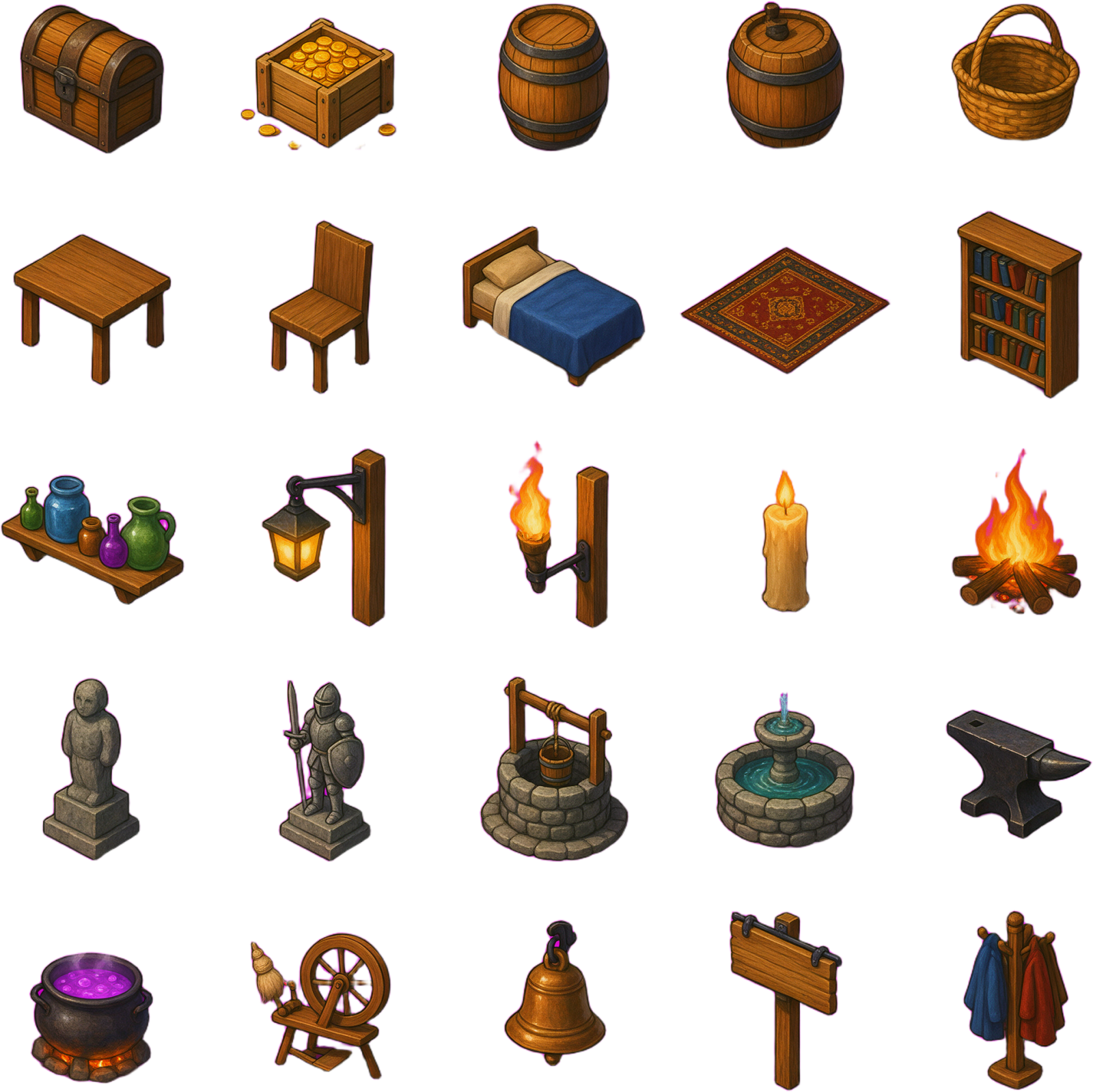 dekoracje - painterly top-down prop sheet v2
