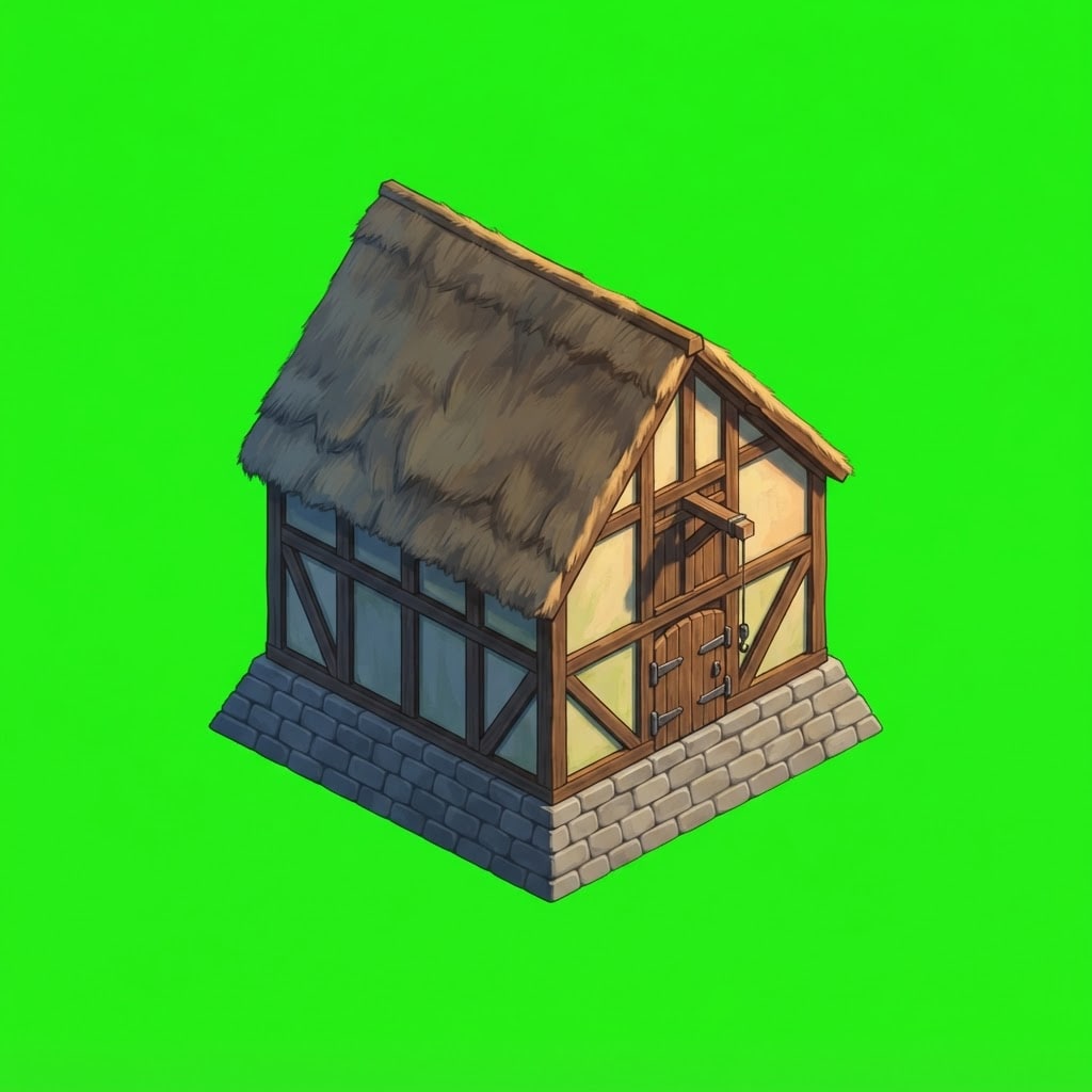 Image: a medieval GRANARY: a timber-framed grain store wi