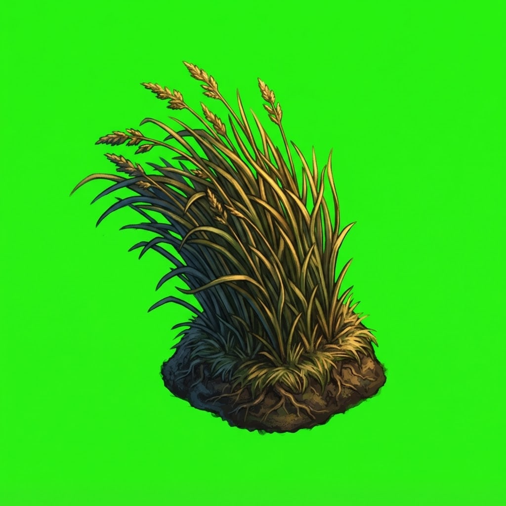 Image: A dense clump of tall marsh reeds and sedge growin