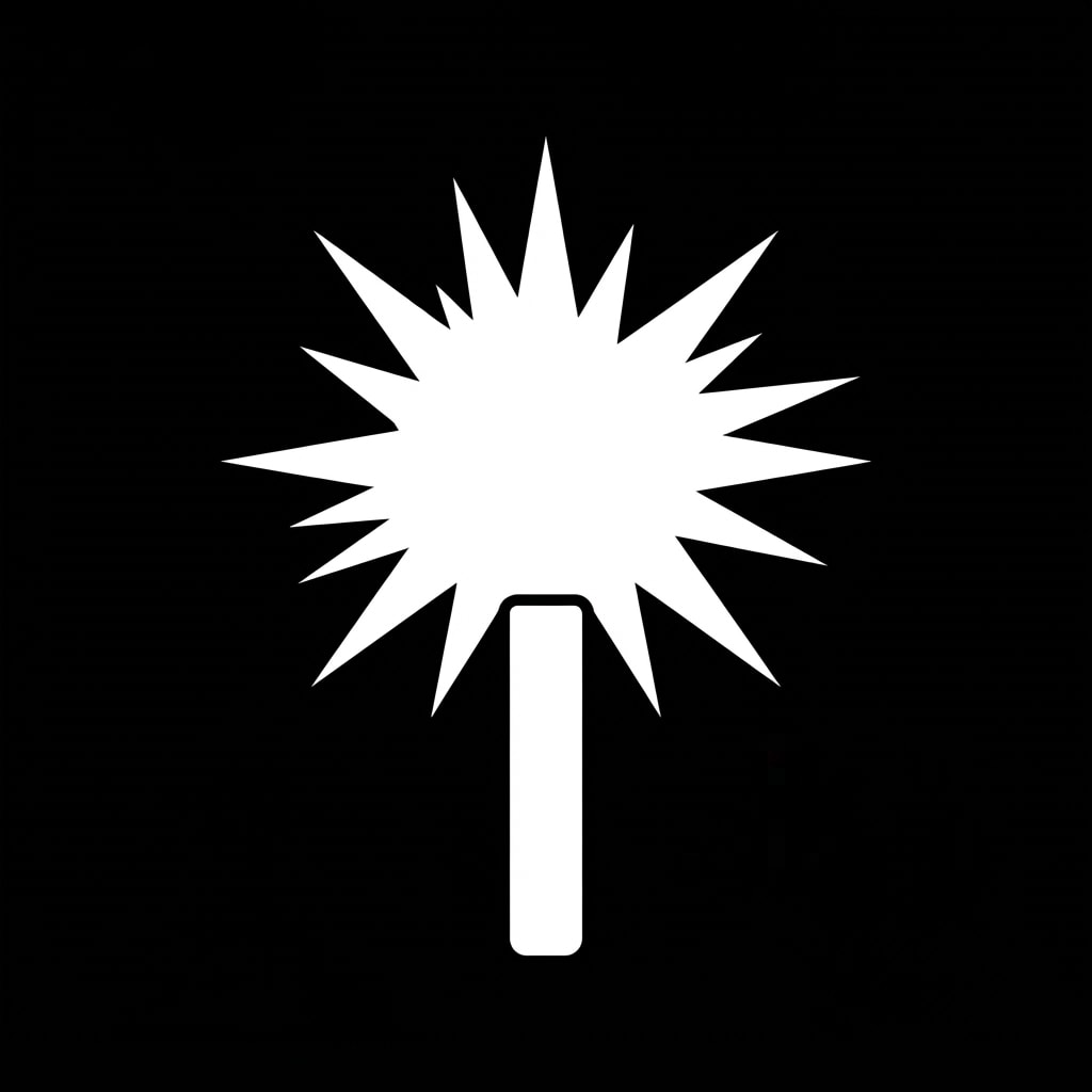 Image: a simple signal flare: a short stick with a burst