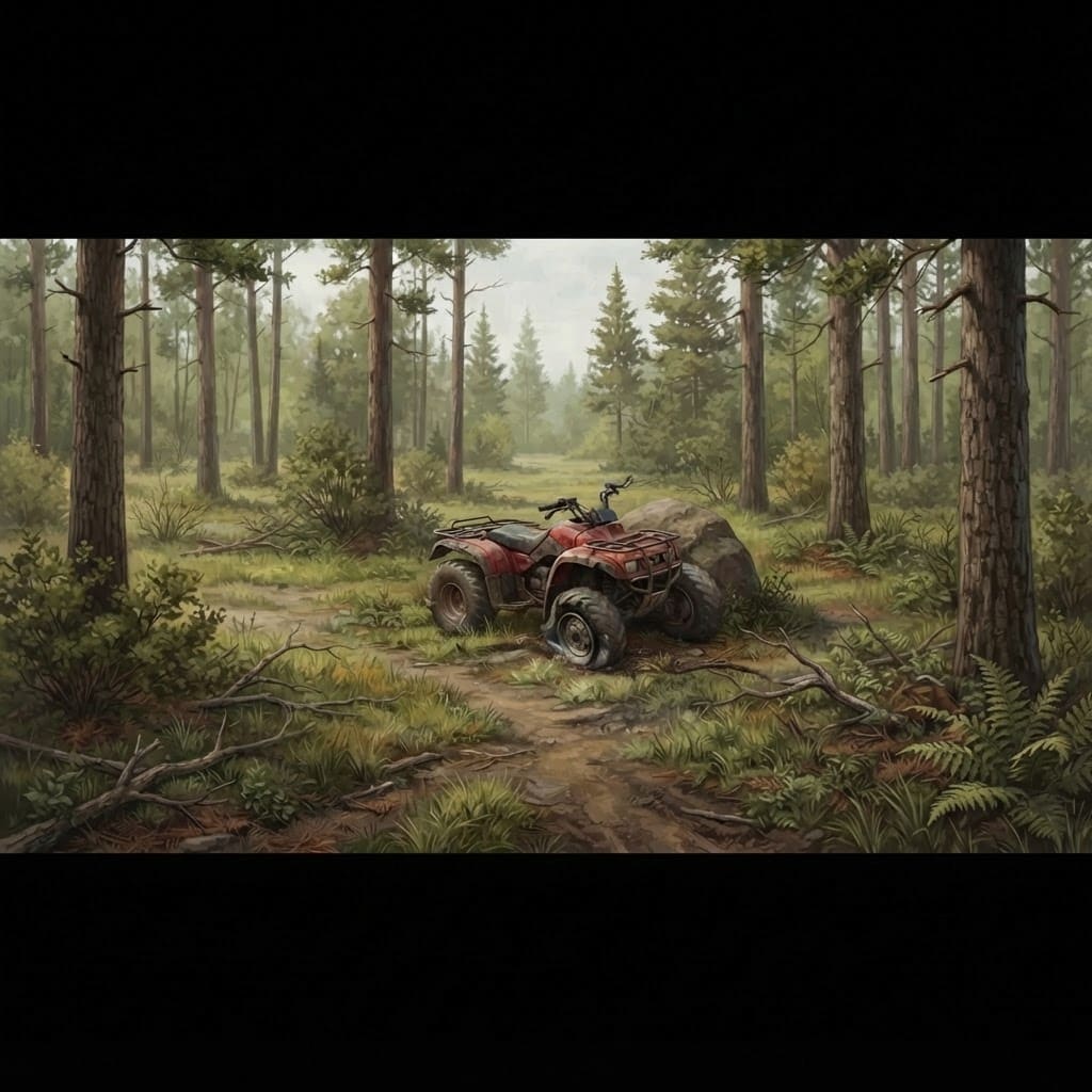 Image: Replace the crashed ATV in this image with the sam