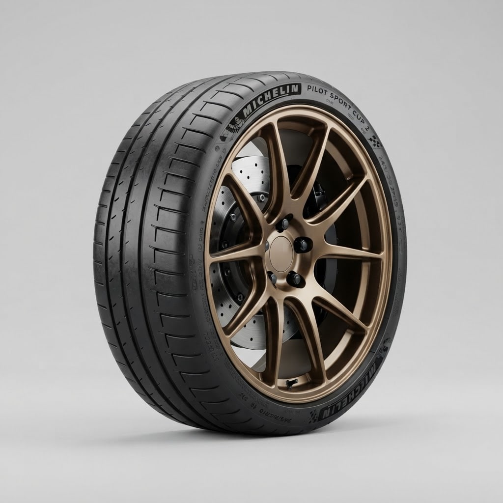 Image: Studio product photograph of a narrow front tyre o