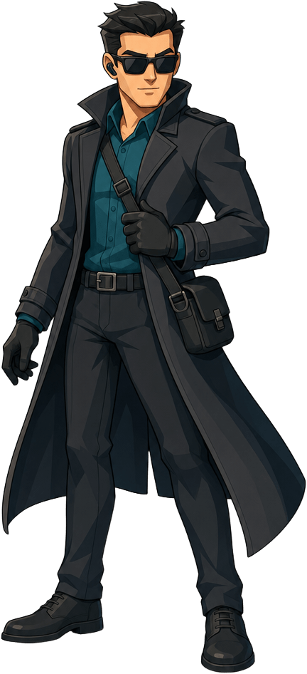 Modern Cartoon Spy Character