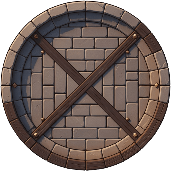Circular Stone Tower Base Top-Down