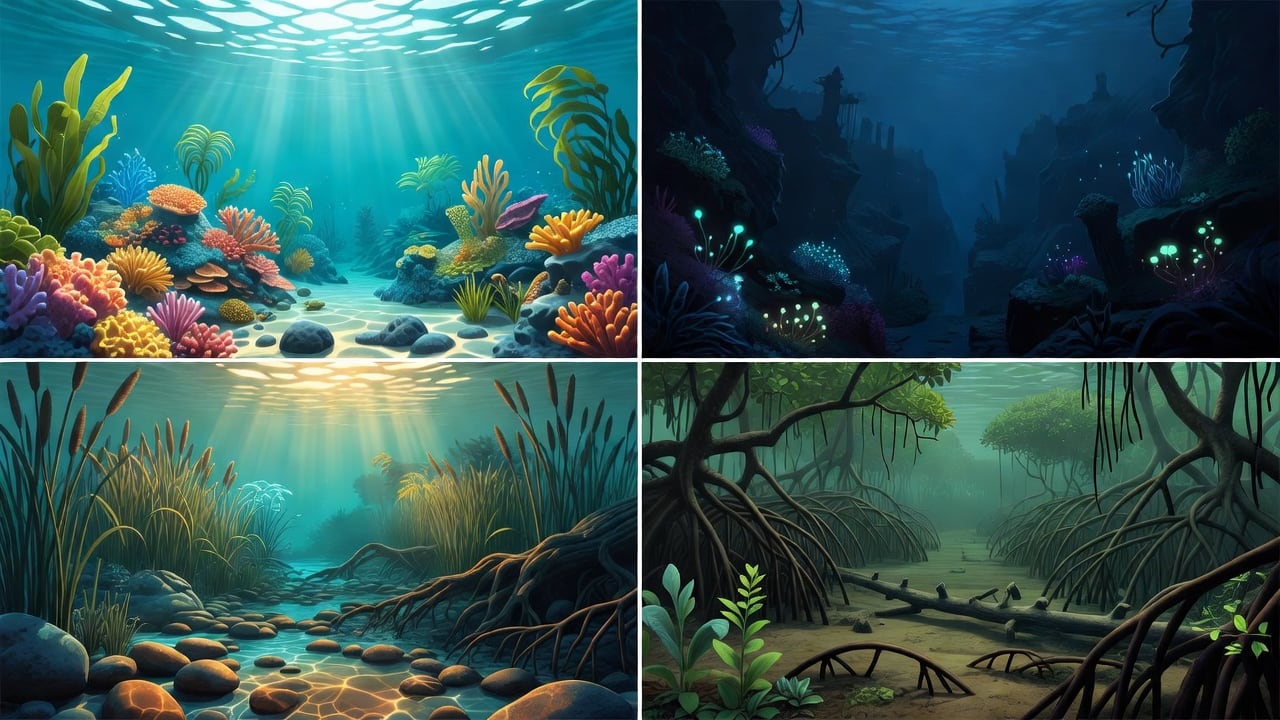 Semi-Realistic Aquatic Level Backgrounds (2 / 4)