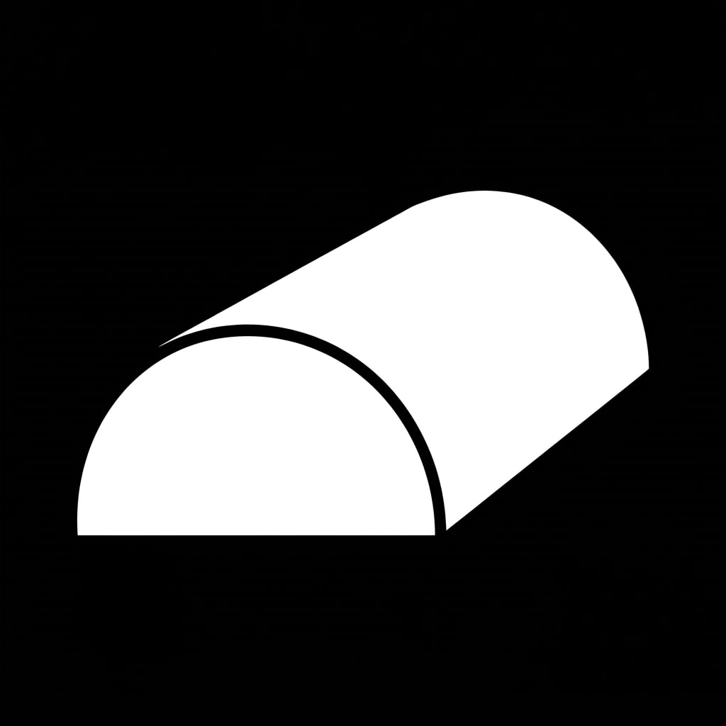 Image: a simple wedge-shaped piece of split firewood, hal