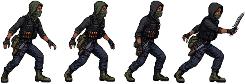 Hooded Tactical Pixel Sprite