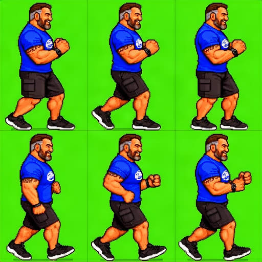 16 Bit Walking Man Sprite Sheet