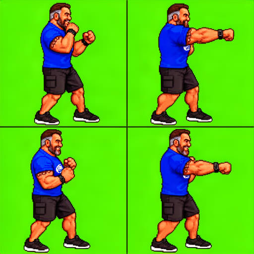 Bearded Boxer Punch Sprite Sheet