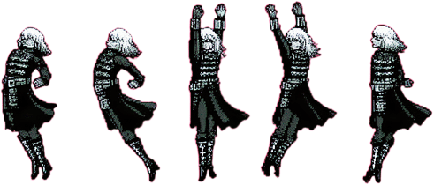 Monochrome Heavy Fighter Sprite Sheet