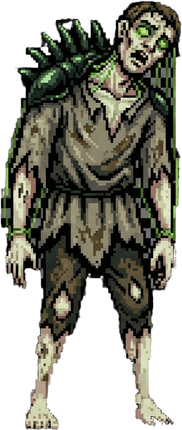 Image: Retro pixel-art enemy sprite for a first-person du