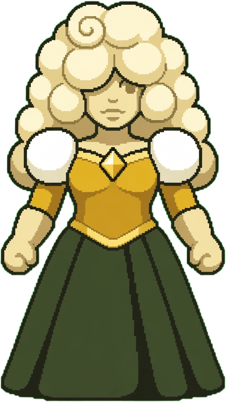 Zafiro corte Amarilla pixel art