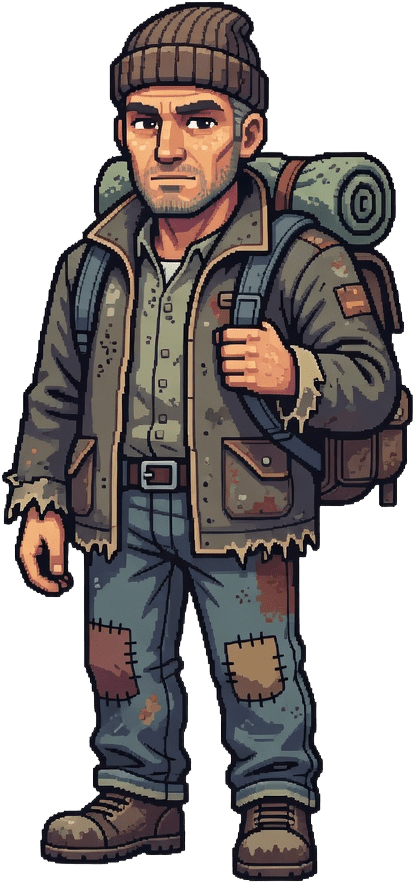 Handheld RPG Unhoused Man Sprite