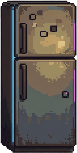 Apartment Interior - Old Fridge (Pixel Art)
