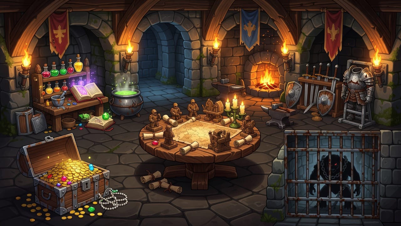 Medieval Cellar Hub Room