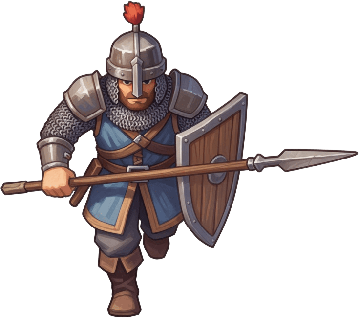 Footman Soldier Top-Down Right-Facing