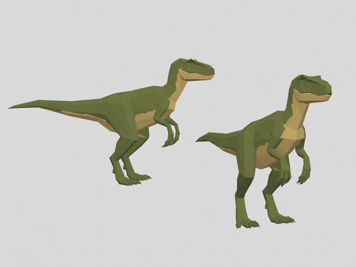 Utahraptor Low Poly Concept