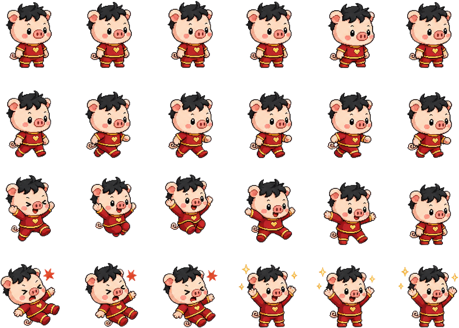 Piggu Chibi Piglet Sprite Sheet Alpha