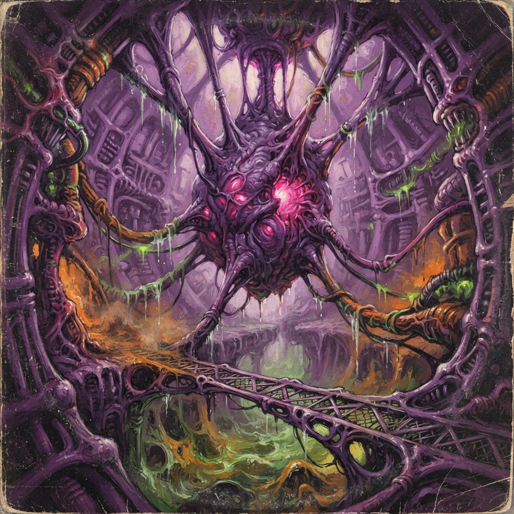 Image: Painted paperback cover art in the vein of Frank F
