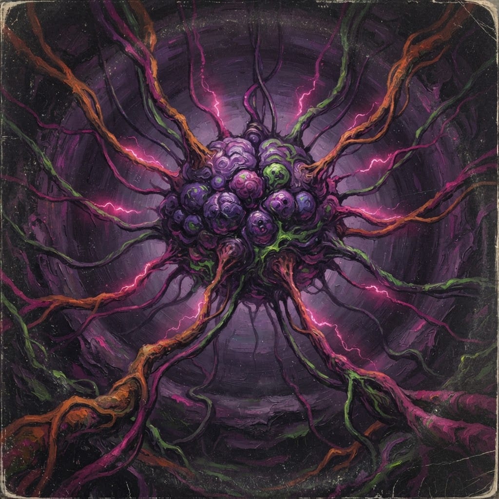 Image: Painted paperback cover art in the vein of Frank F