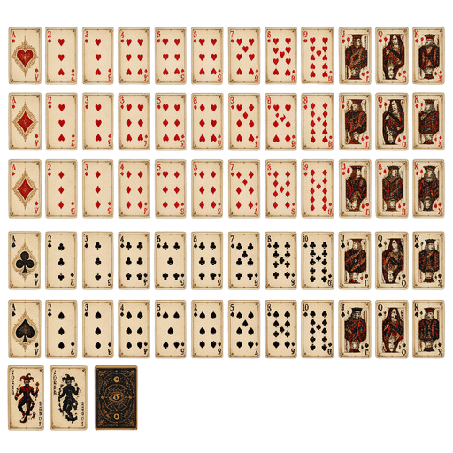 Antique Playing Card Sheet