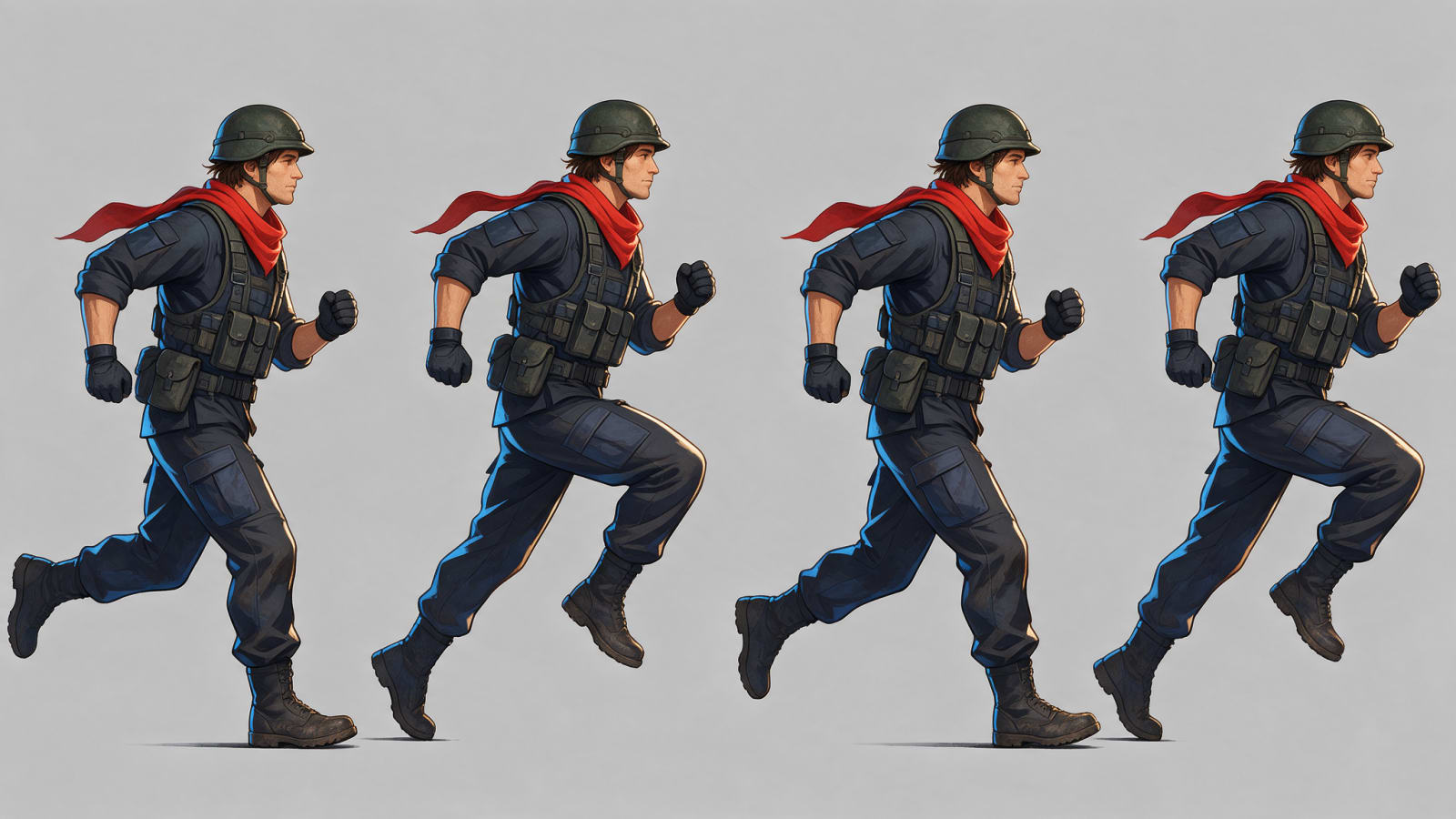 Rainforce Player Run Cycle Sheet