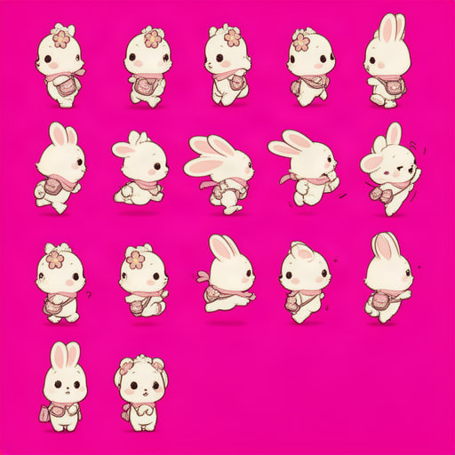Cute Bunny Animation Sprite Sheet