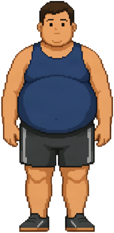 Stocky Pixel Character Sprite