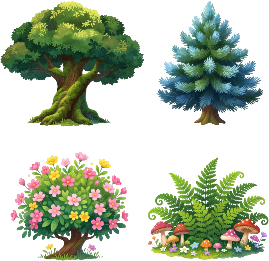 Whimsical Forest Tree and Plant Cutouts (4 / 4)