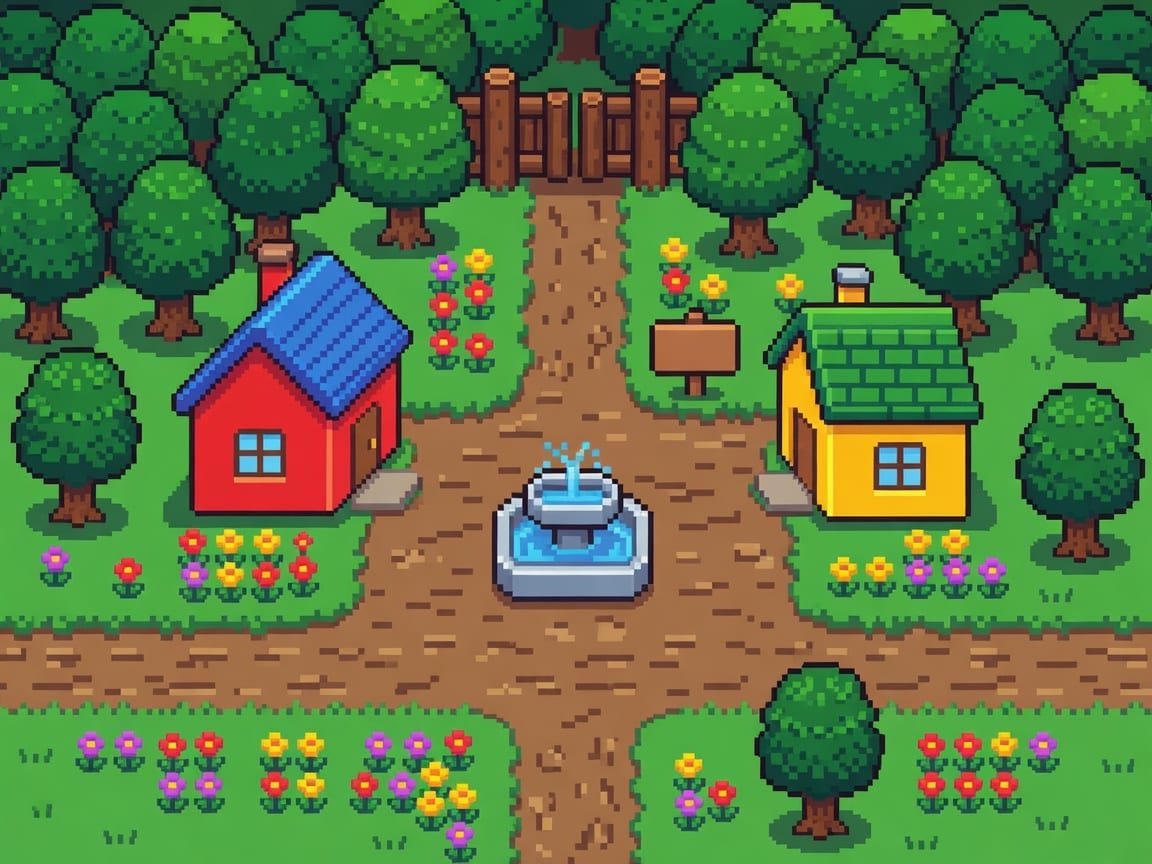 Math Quest — Starting Town Background