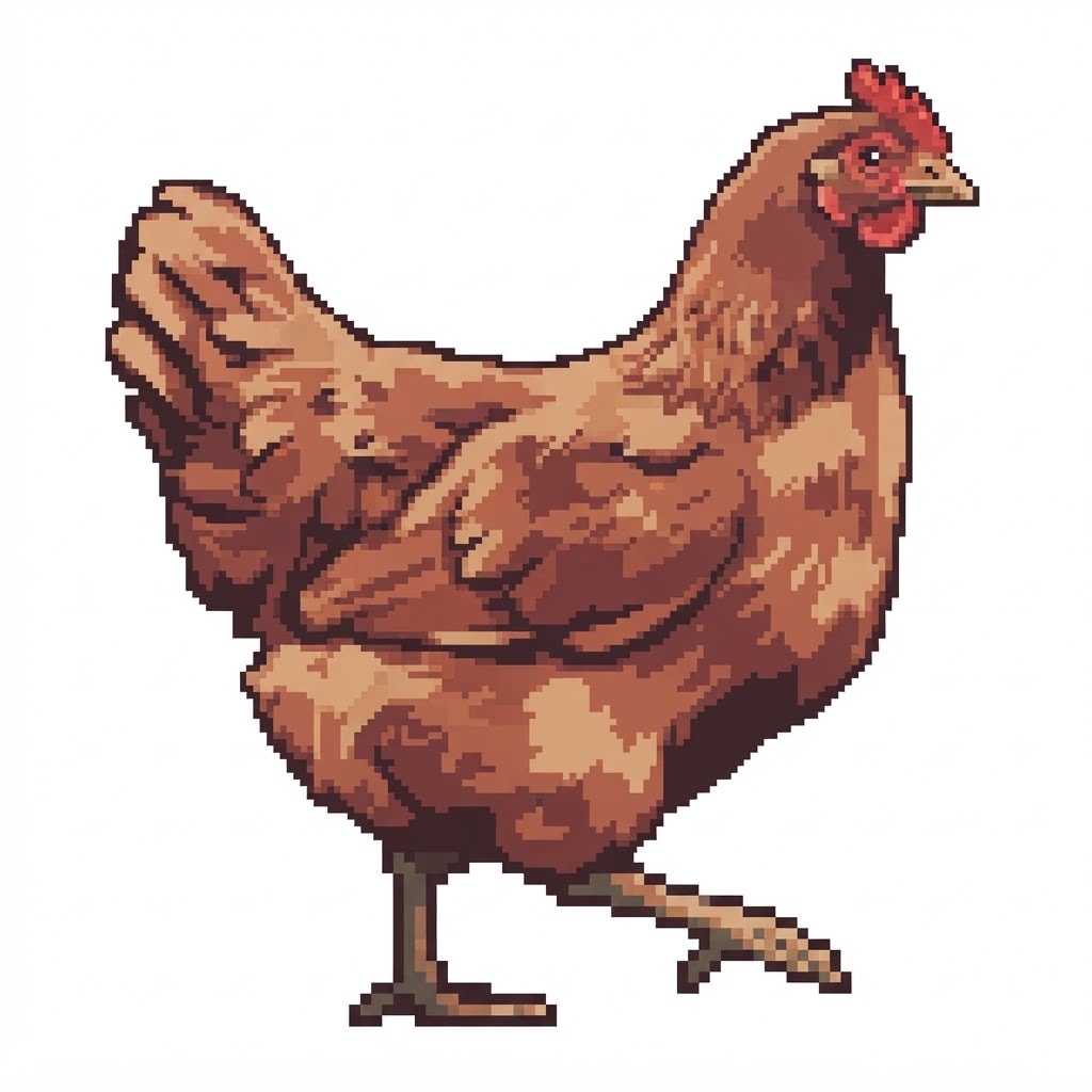 Image: Retro pixel-art game sprite, side view, same exact