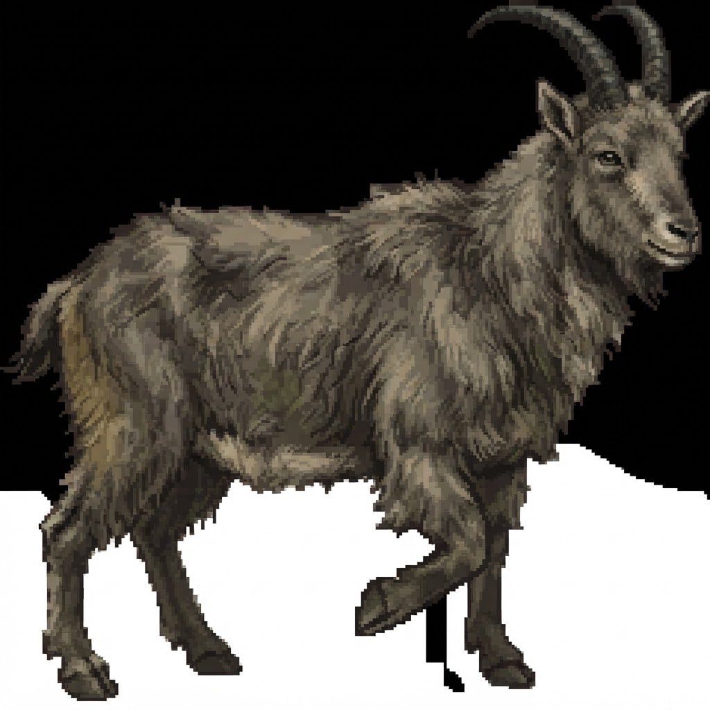 Image: Retro pixel-art game sprite, side view, same exact