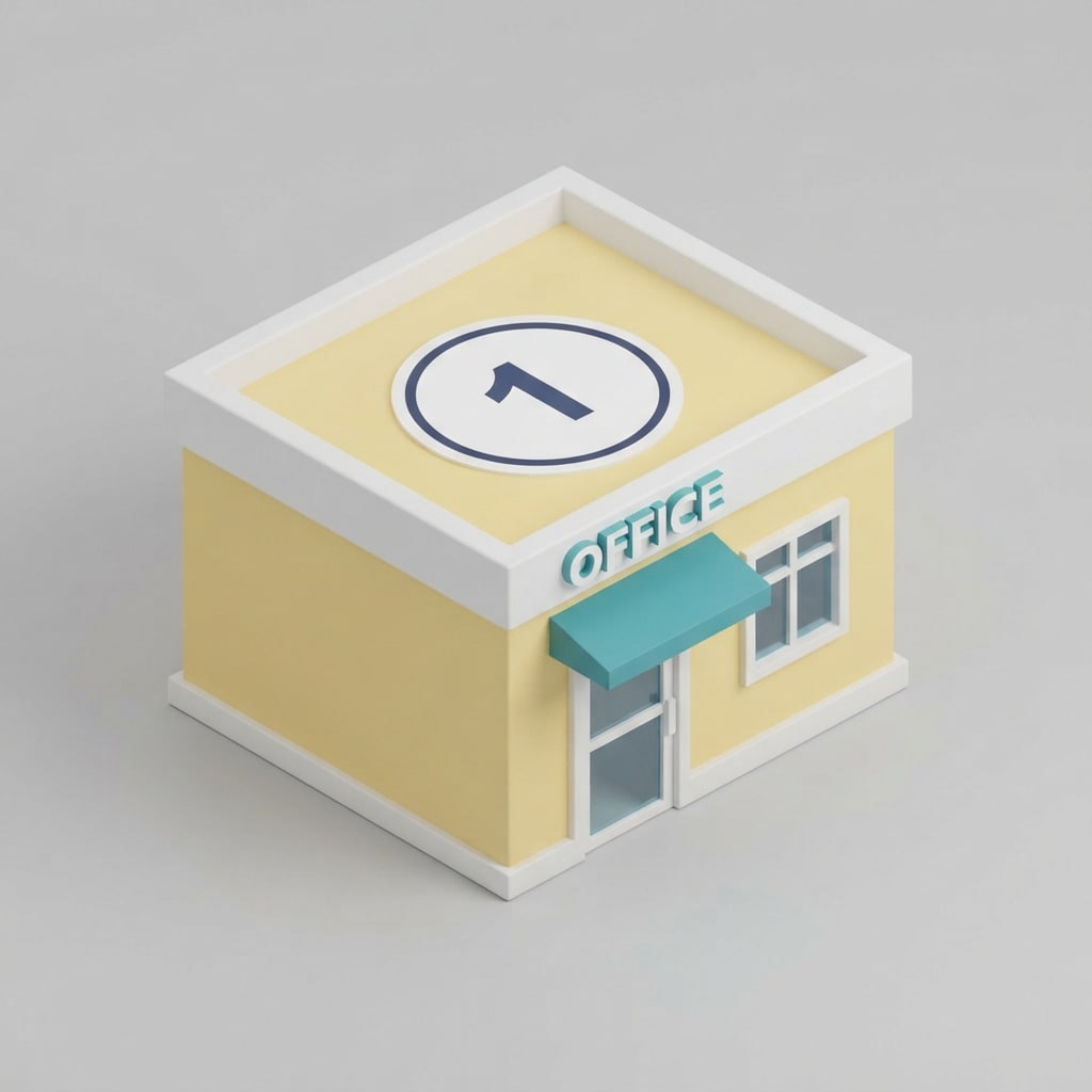Image: 3D render, isometric 3/4 elevated view from slight