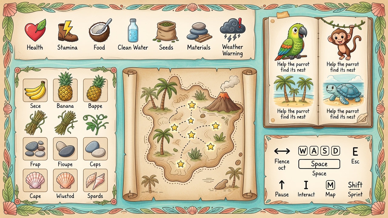 Tropical Adventure UI and Controls Concept