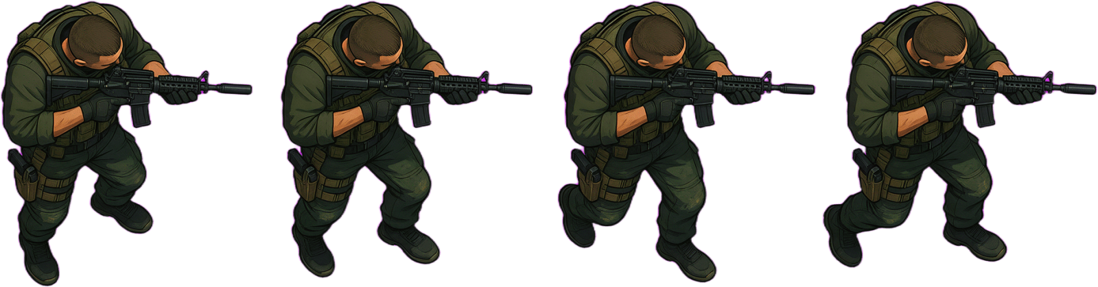 Survivor Mercenary Walk Cycle Strip (4 frames)
