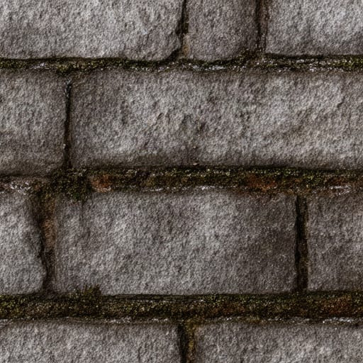 Damp Mossy Stone Masonry