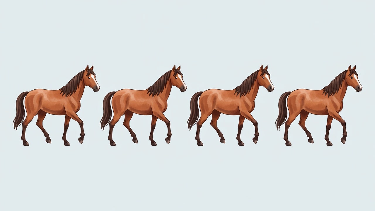 Horse 4-Frame Walk Strip