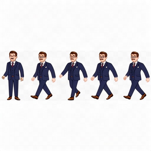 Transparent Gentleman Sprite Strip