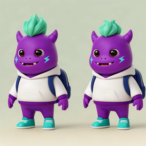 Cute Purple School Monster