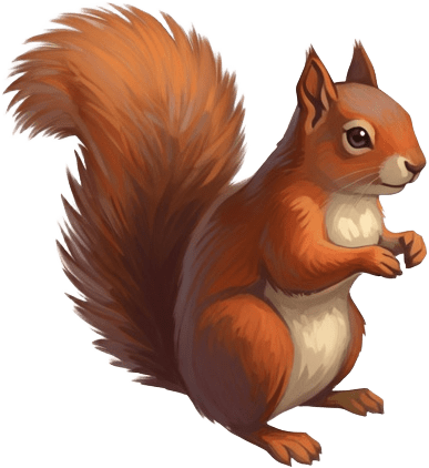 Red Squirrel Seated