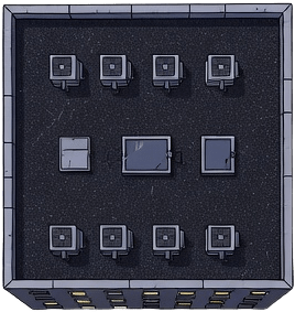 Top-down wide city block building
