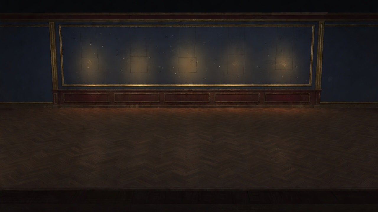 exhibition_hall.png - Aoyama Theatre empty exhibition hall, night