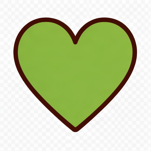 Green Leaf Heart Icon