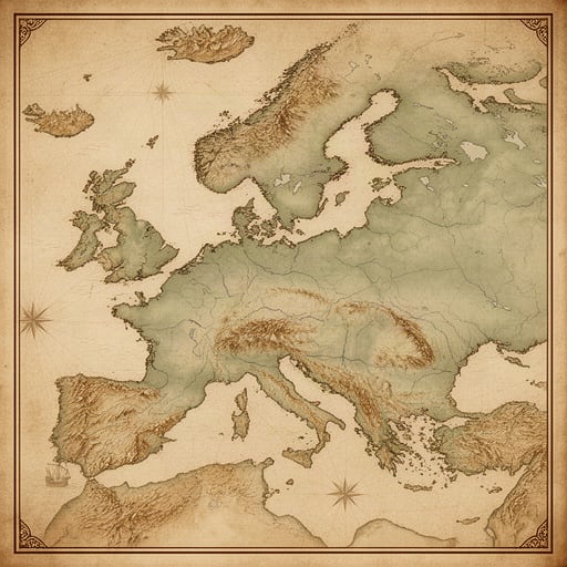Medieval Parchment Map